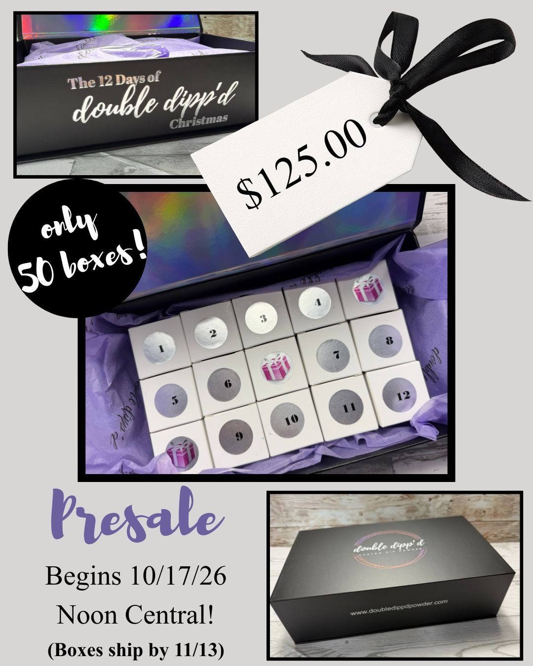 12 Days of Double Dipp'd Christmas Dip Powder Box Set - PRESALE - Dip Powder - Double Dipp'd Dip Powder