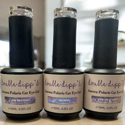 Aurora Polaris Cat Eye Gel Polishes (Hema/TPO Free) - Liquids - Double Dipp'd Dip Powder