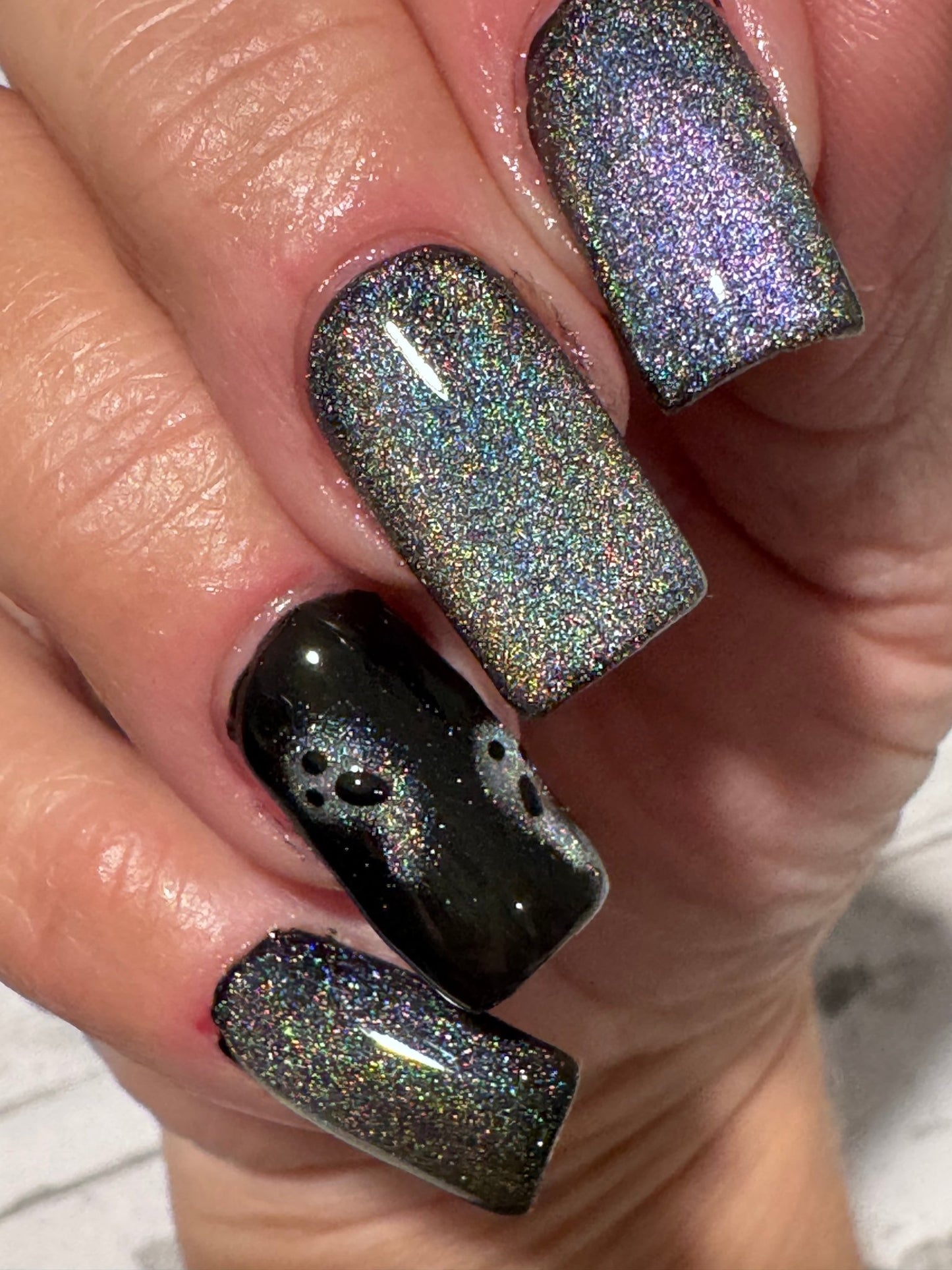 Black Magic Holographic Cat Eye Gel Polish - Gel Polish - Double Dipp'd Dip Powder