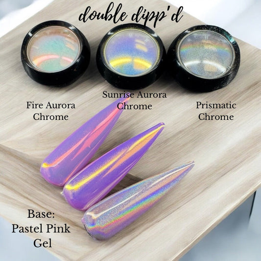 Fire Aurora Chrome - Chrome - Double Dipp'd Dip Powder