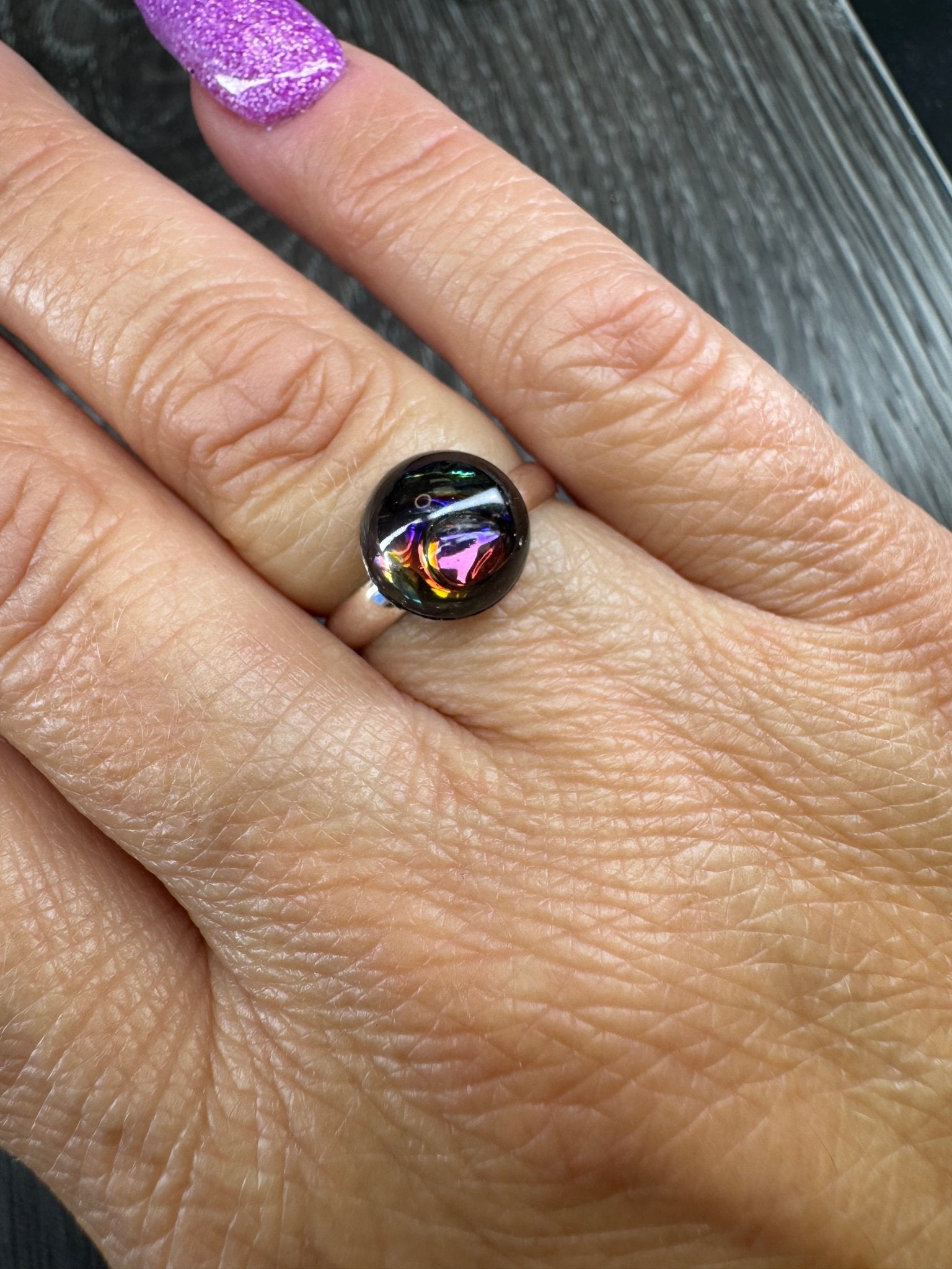 Handmade Dichroic Resin Statement Rings - Resin - Double Dipp'd Dip Powder