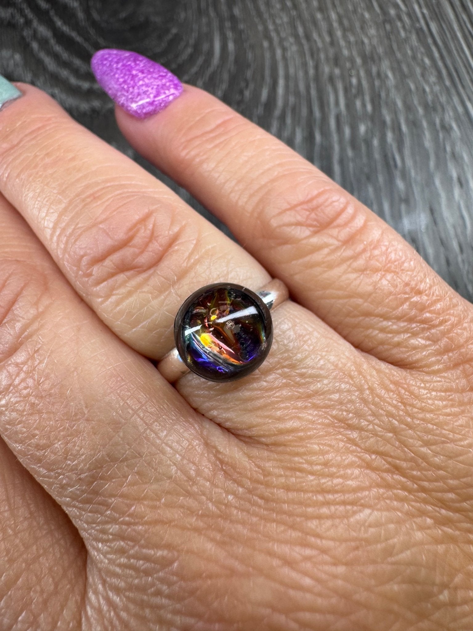 Handmade Dichroic Resin Statement Rings - Resin - Double Dipp'd Dip Powder