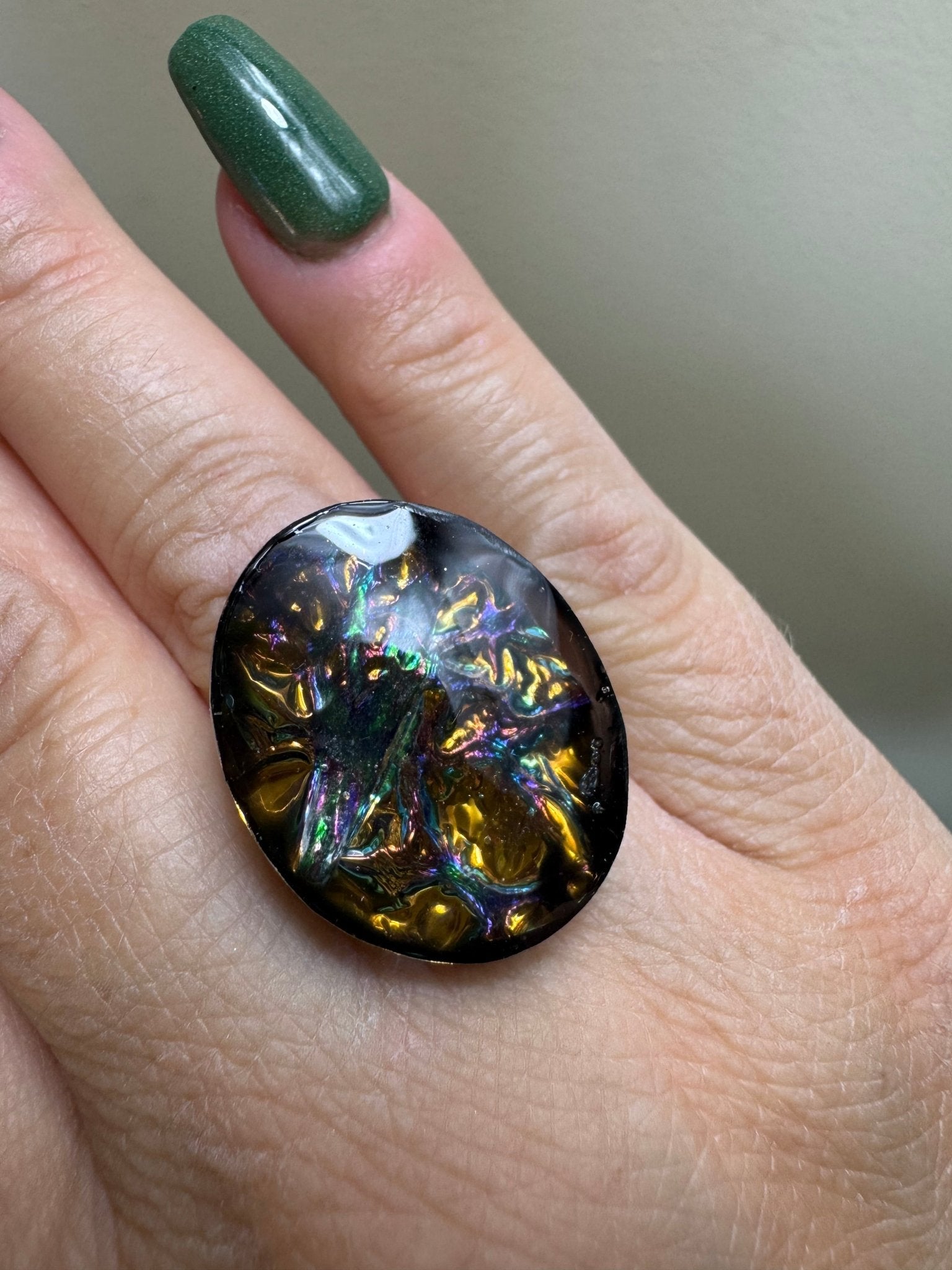 Handmade Dichroic Resin Statement Rings - Resin - Double Dipp'd Dip Powder