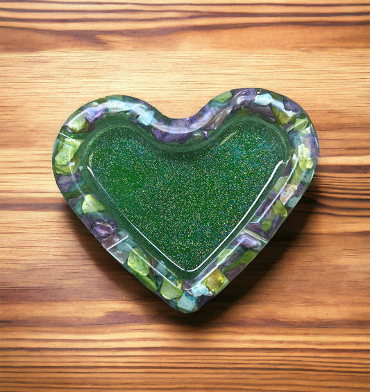 Heart Ashtray/Tool Rest Resin Pieces - Resin - Double Dipp'd Dip Powder