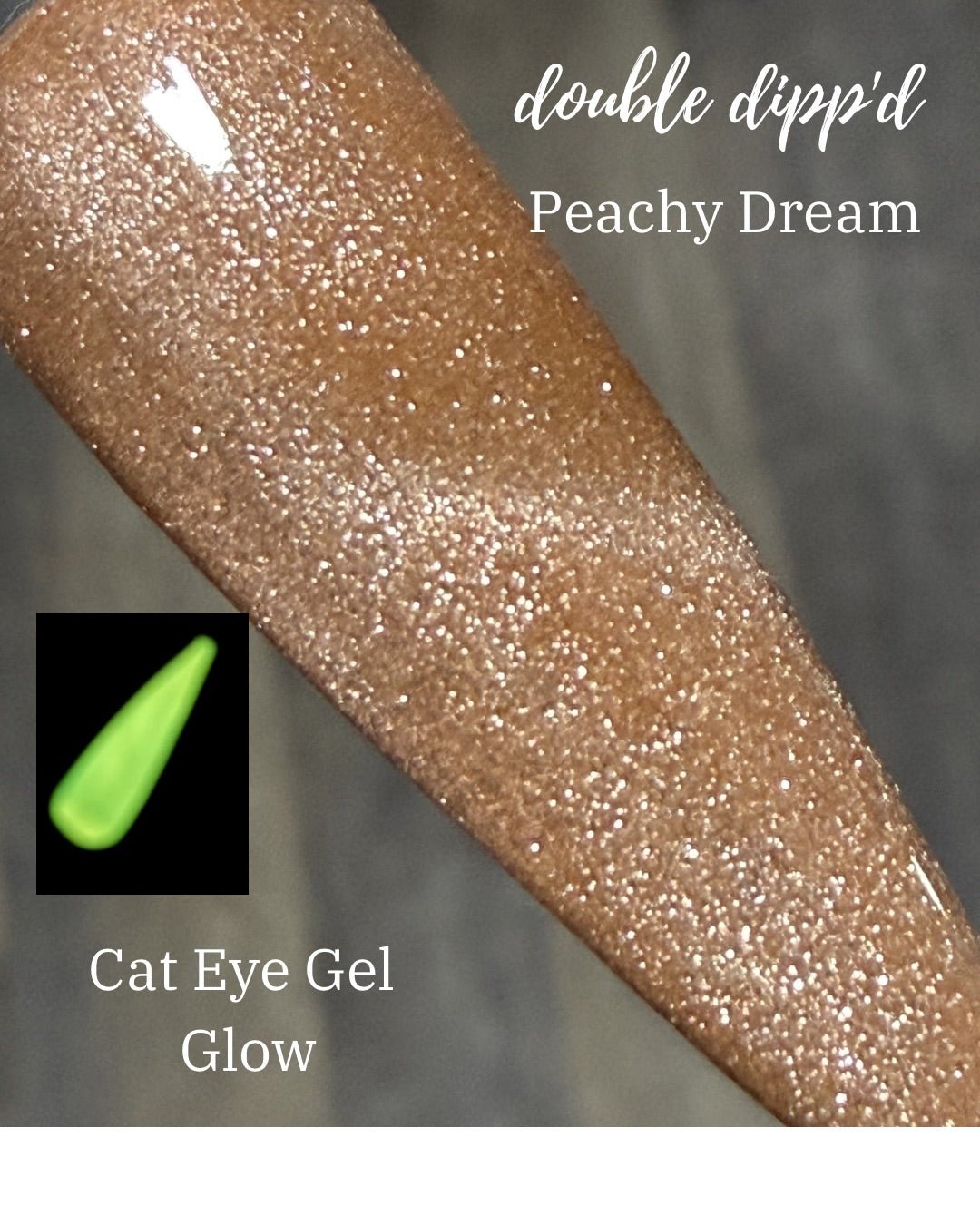 Peachy Dream Cat Eye Glow Gel Polish - Gel Polish - Double Dipp'd Dip Powder