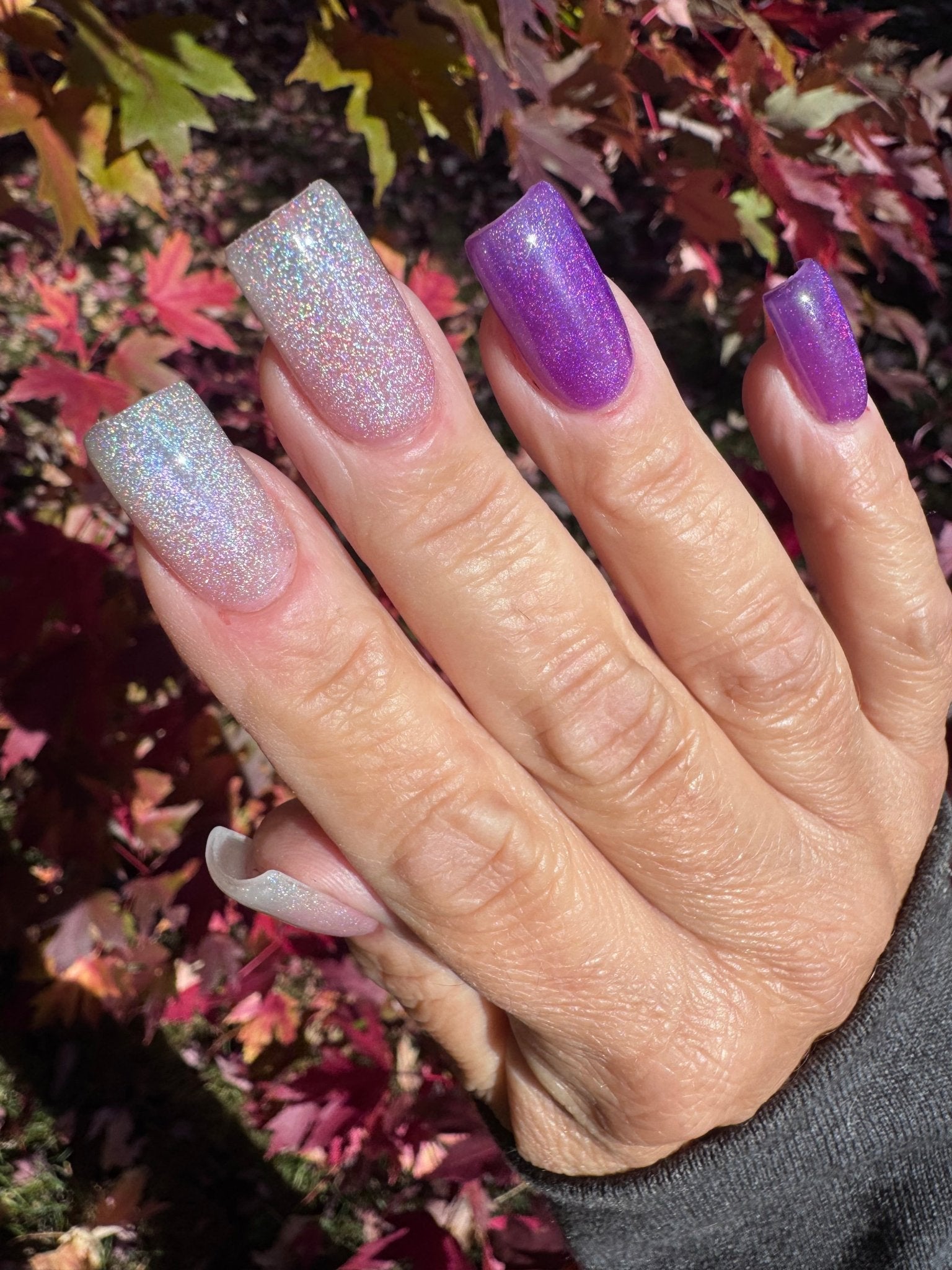 Rainbow Galaxy Holographic Cat Eye Gel Polish - Gel Polish - Double Dipp'd Dip Powder