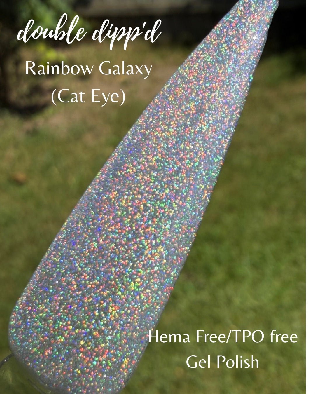 Rainbow Galaxy Holographic Cat Eye Gel Polish - Gel Polish - Double Dipp'd Dip Powder
