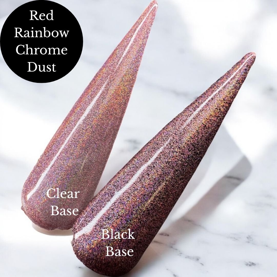 Red Rainbow Chrome Dust - Chrome - Double Dipp'd Dip Powder