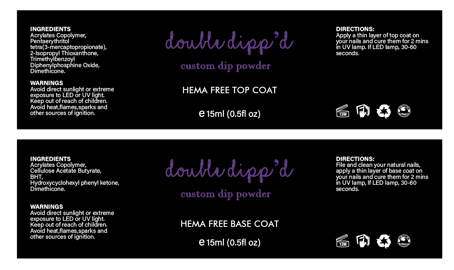 Gel Liquids (Individual) - Liquids - Double Dipp'd Dip Powder