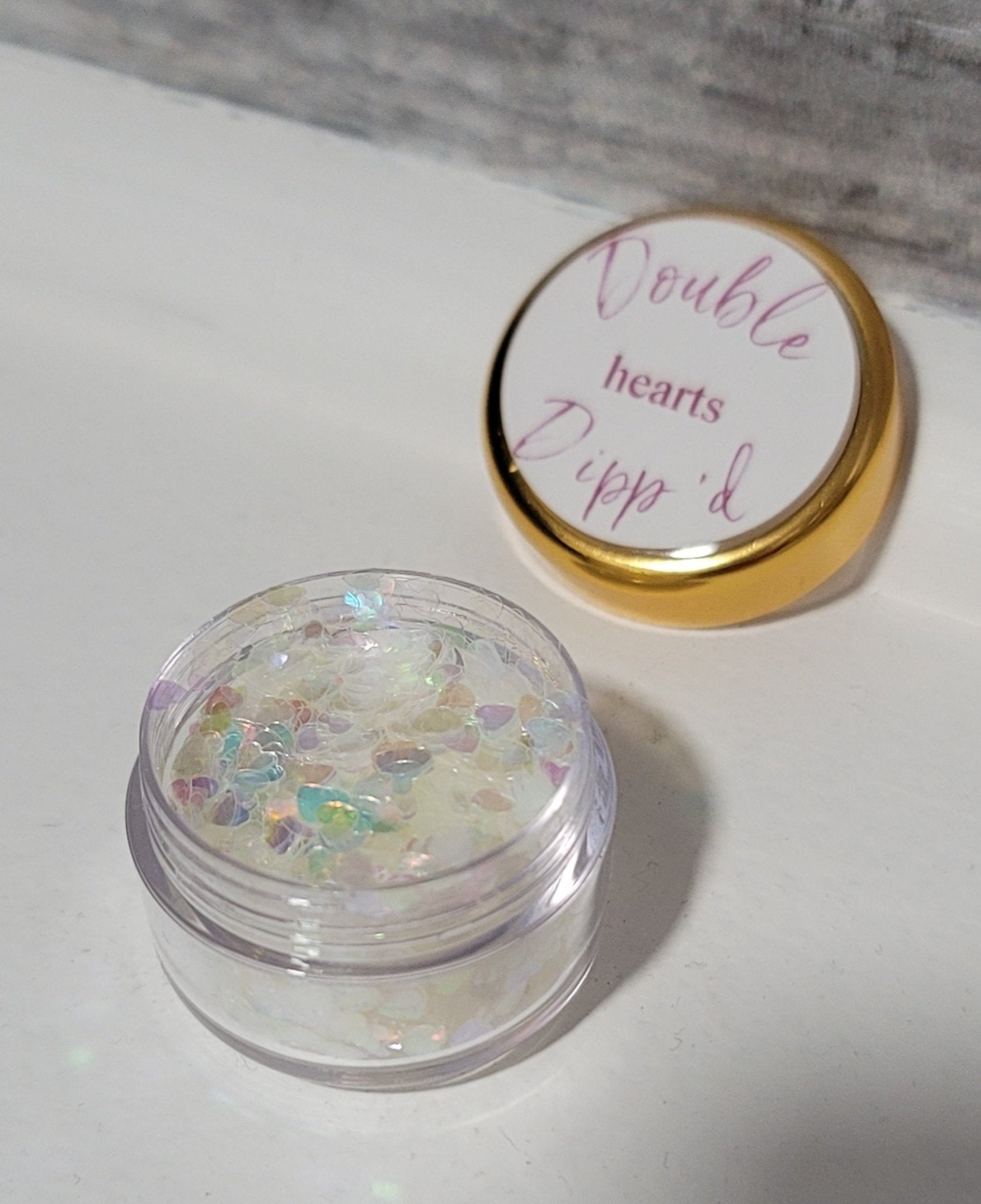 Iridescent Tiny Heart Glitter - Double Dipp'd Dip Powder