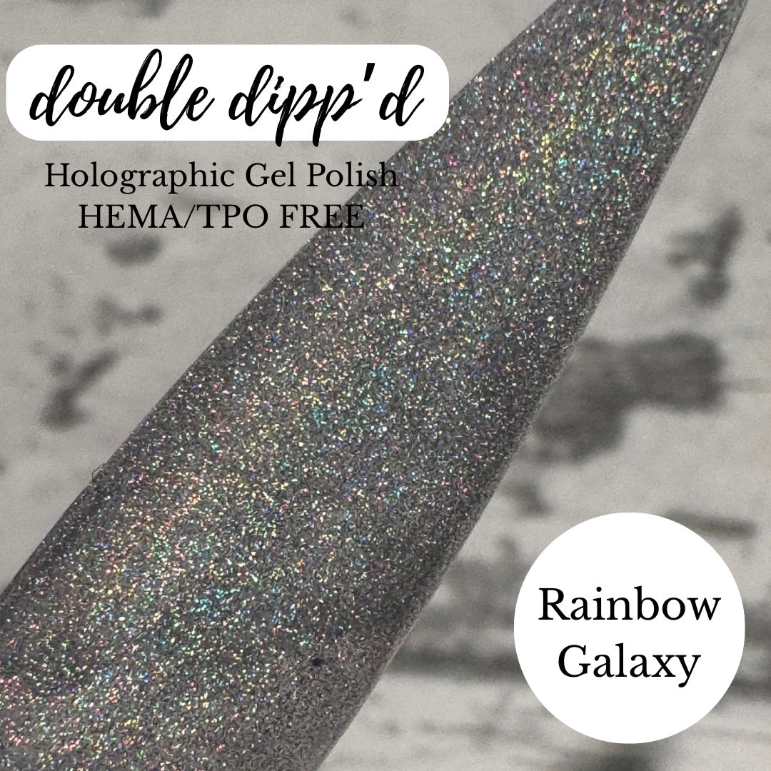 Rainbow Galaxy Holographic Cat Eye Gel Polish
