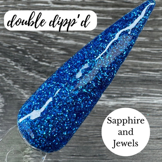Sapphire and Jewels Dip Powder