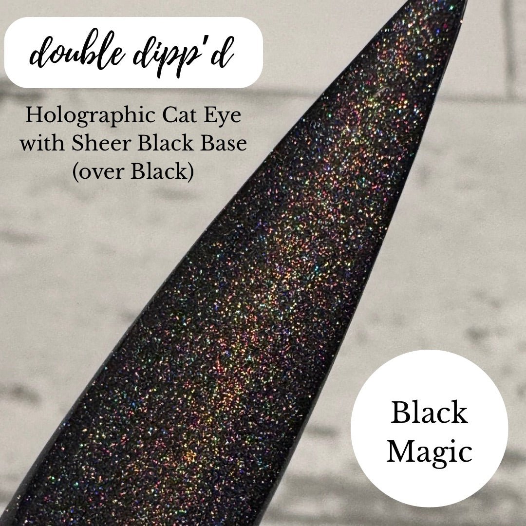 Black Magic Holographic Cat Eye Gel Polish - Gel Polish - Double Dipp'd Dip Powder