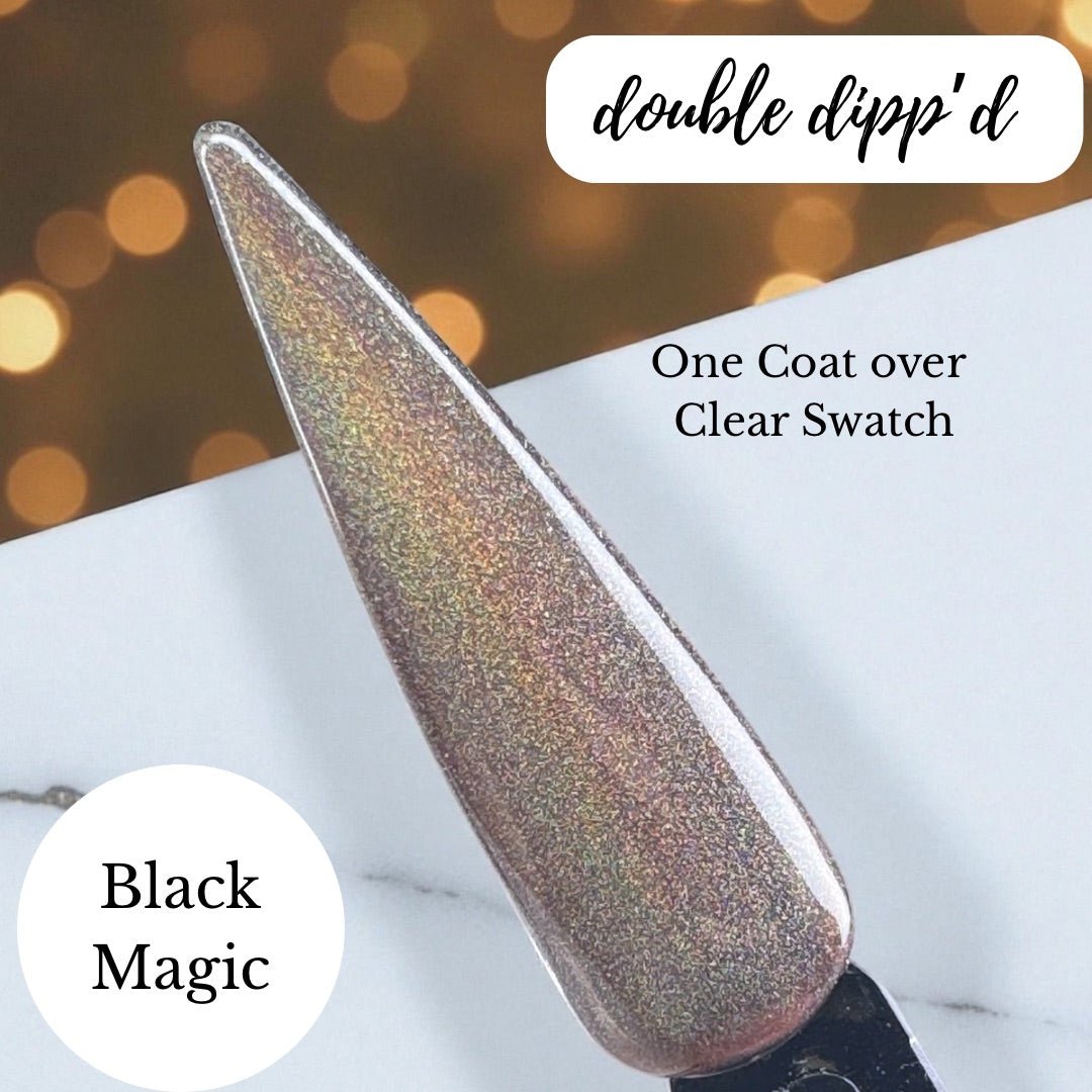 Black Magic Holographic Cat Eye Gel Polish - Gel Polish - Double Dipp'd Dip Powder