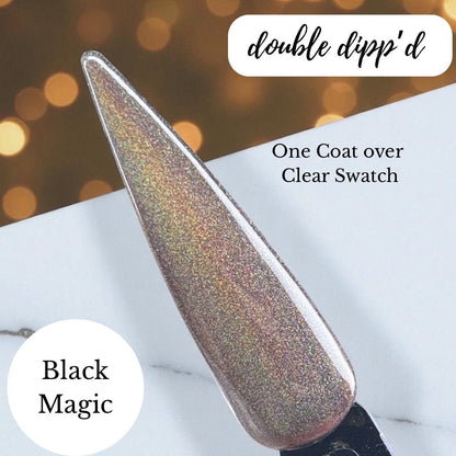 Black Magic Holographic Cat Eye Gel Polish - Gel Polish - Double Dipp'd Dip Powder