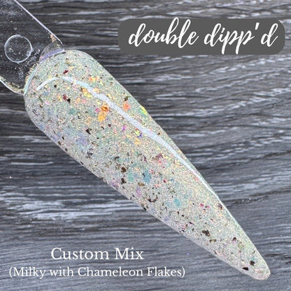 Custom Mix (Milky with Flakes) - Dip Powder - Double Dipp'd Dip Powder