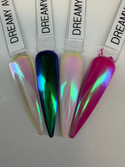 Dreamy Aurora Chrome Enhancement Powder - Chrome - Double Dipp'd Dip Powder