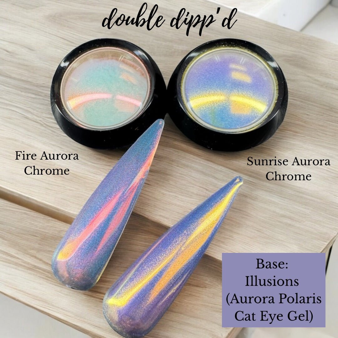 Fire Aurora Chrome - Chrome - Double Dipp'd Dip Powder