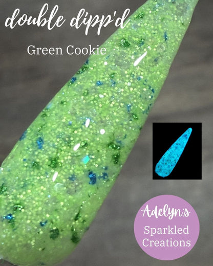 Green Cookie Dip Powder - Adelyn's Sparkled Creations - Double Dipp'd Dip Powder
