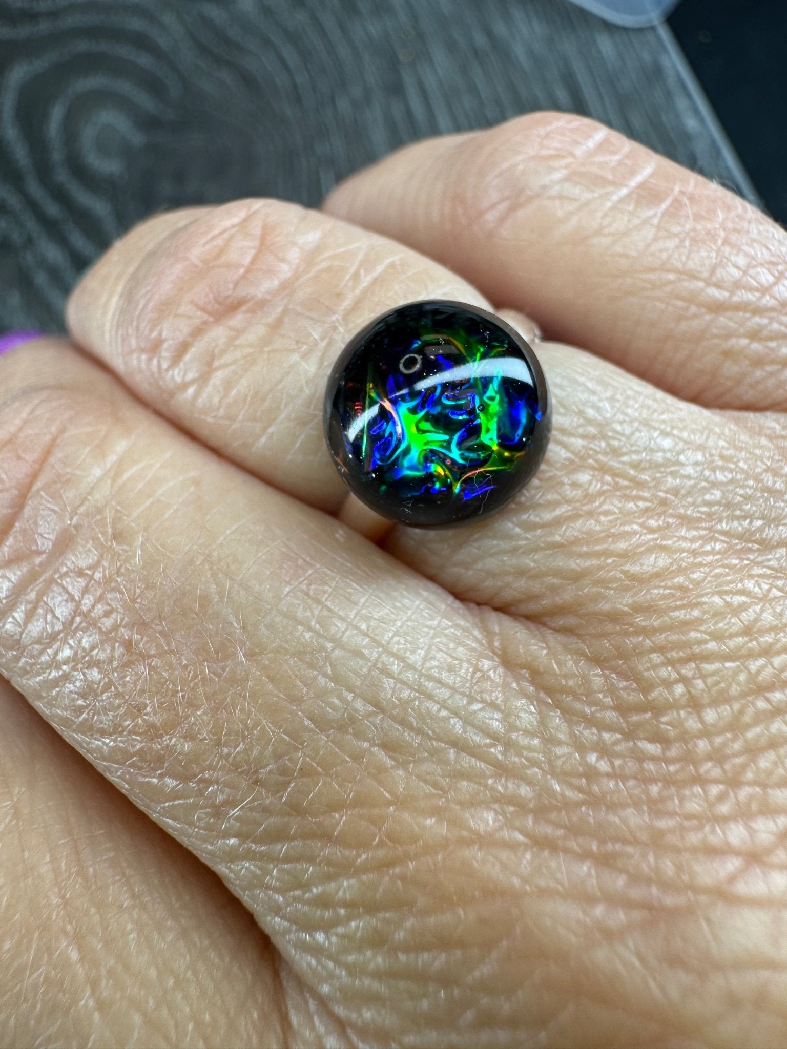 Handmade Dichroic Resin Statement Rings - Resin - Double Dipp'd Dip Powder