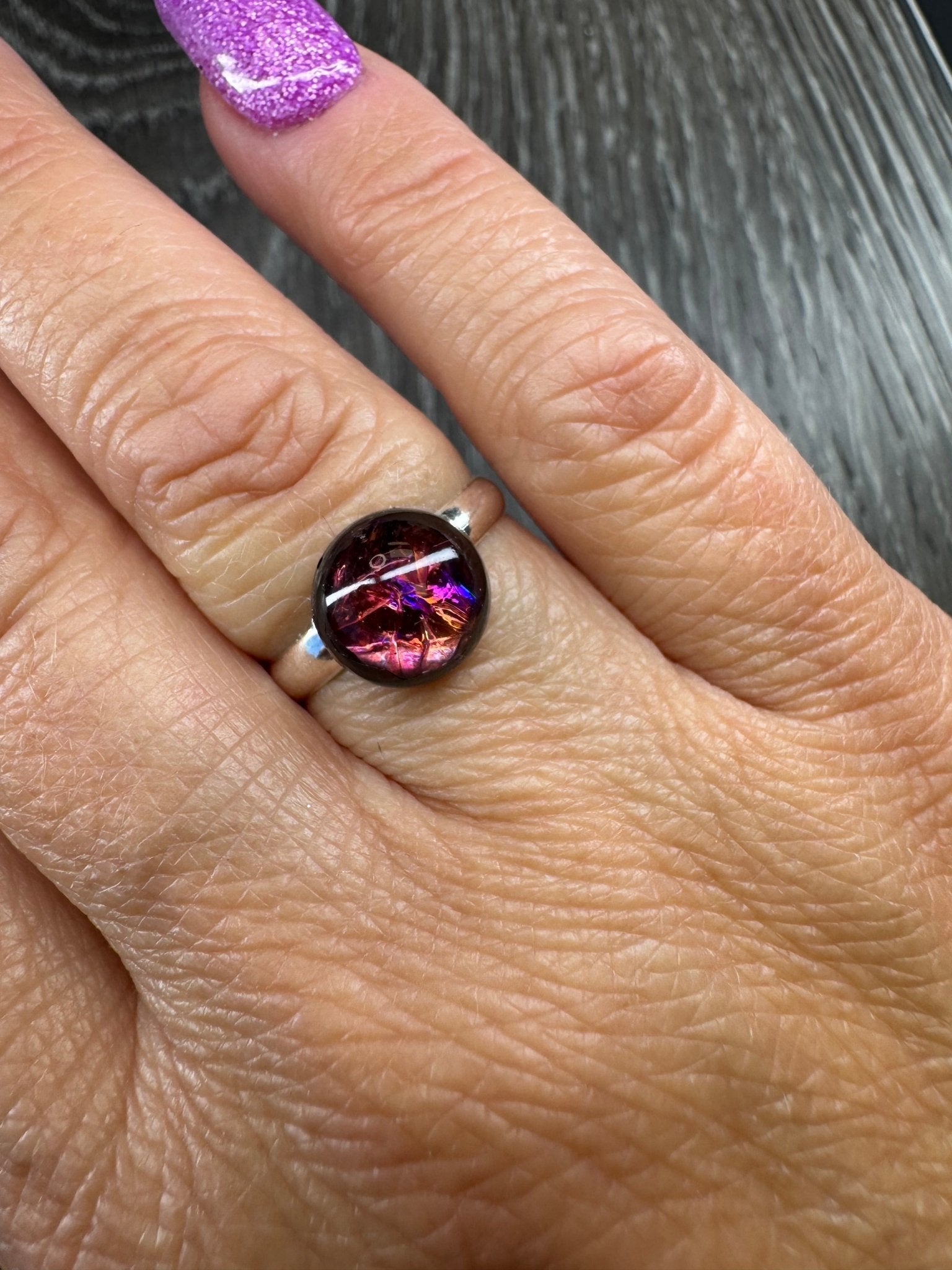 Handmade Dichroic Resin Statement Rings - Resin - Double Dipp'd Dip Powder