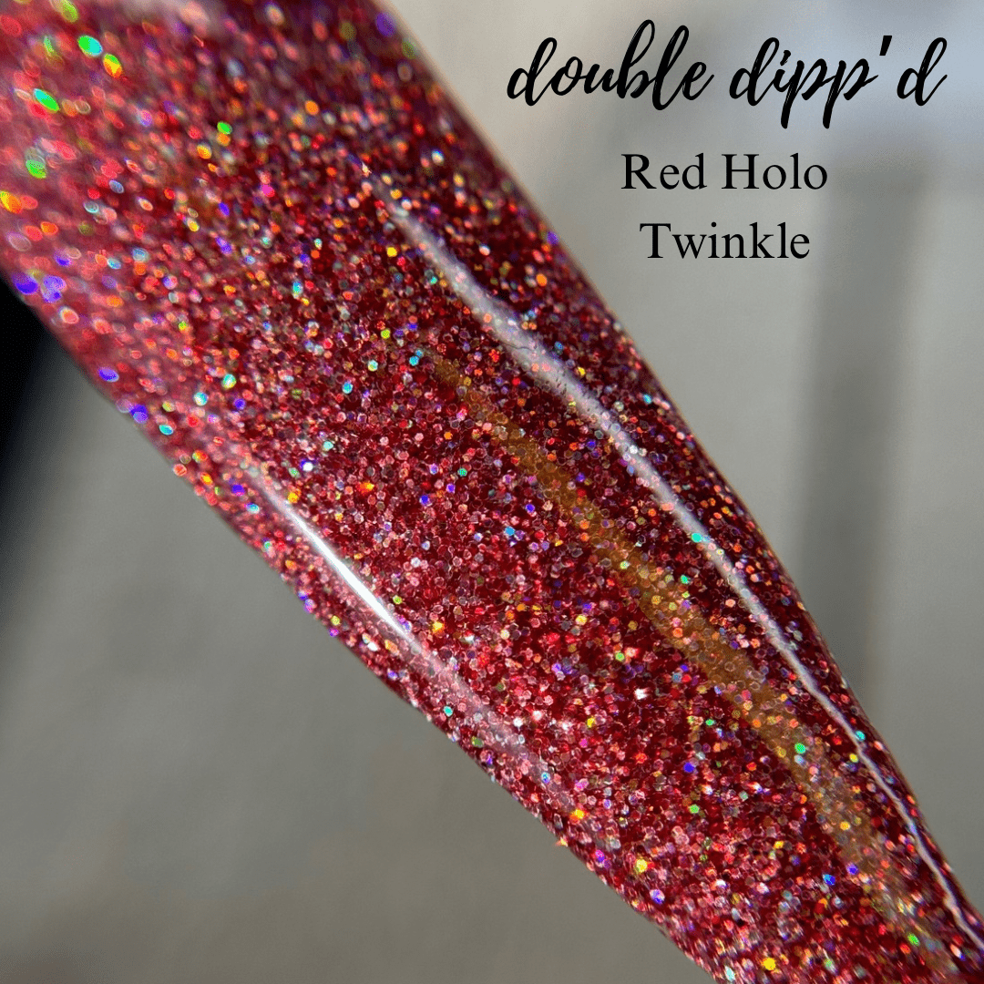 Holo Red Twinkle - Dip Powder - Double Dipp'd Dip Powder