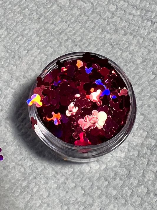 Mouse Head Glitter (Holographic Pink) - Double Dipp'd Dip Powder
