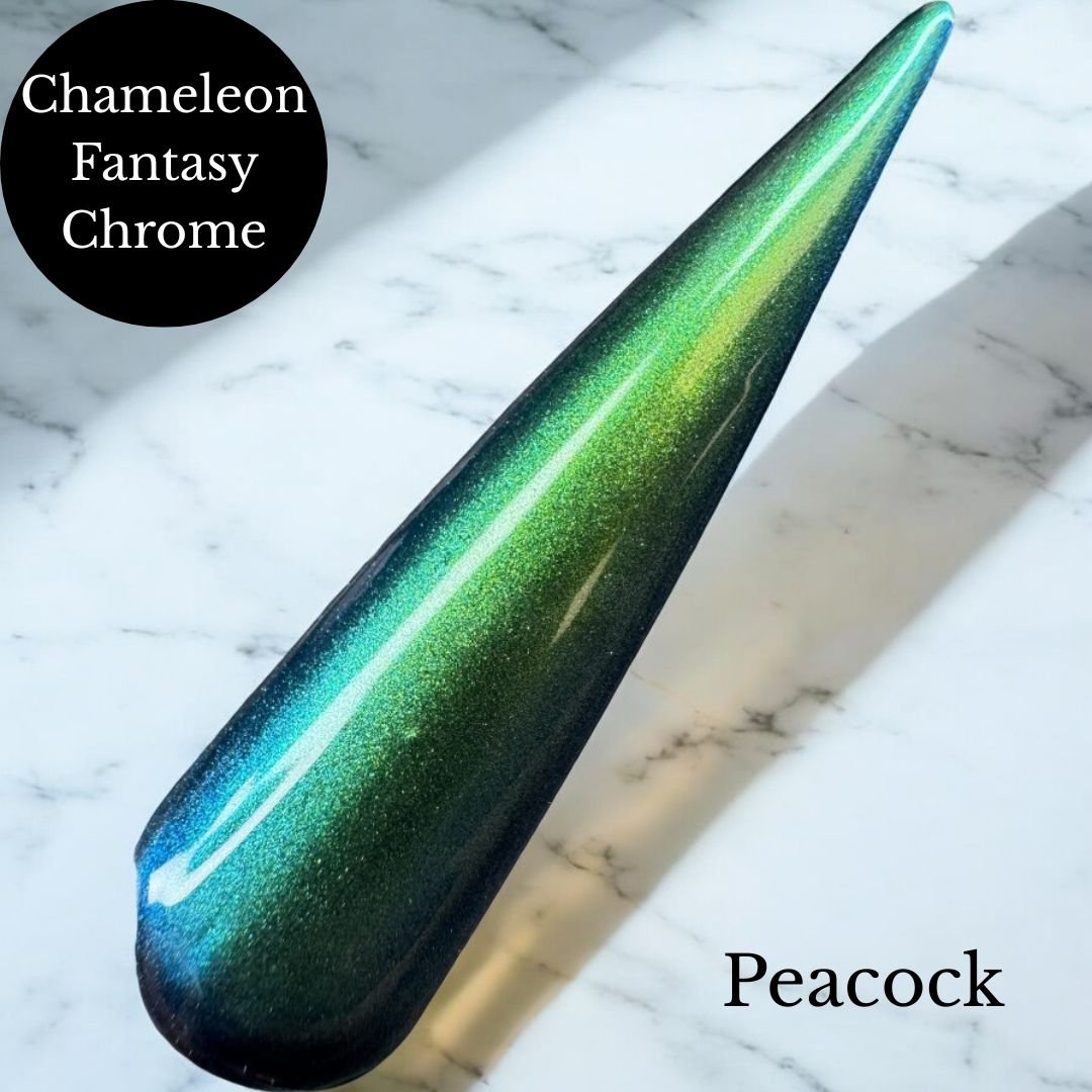Peacock Chameleon Fantasy Chrome - Chrome - Double Dipp'd Dip Powder