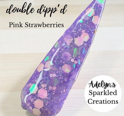 Pink Strawberries - Adelyn's Sparkled Creations - Double Dipp'd Dip Powder