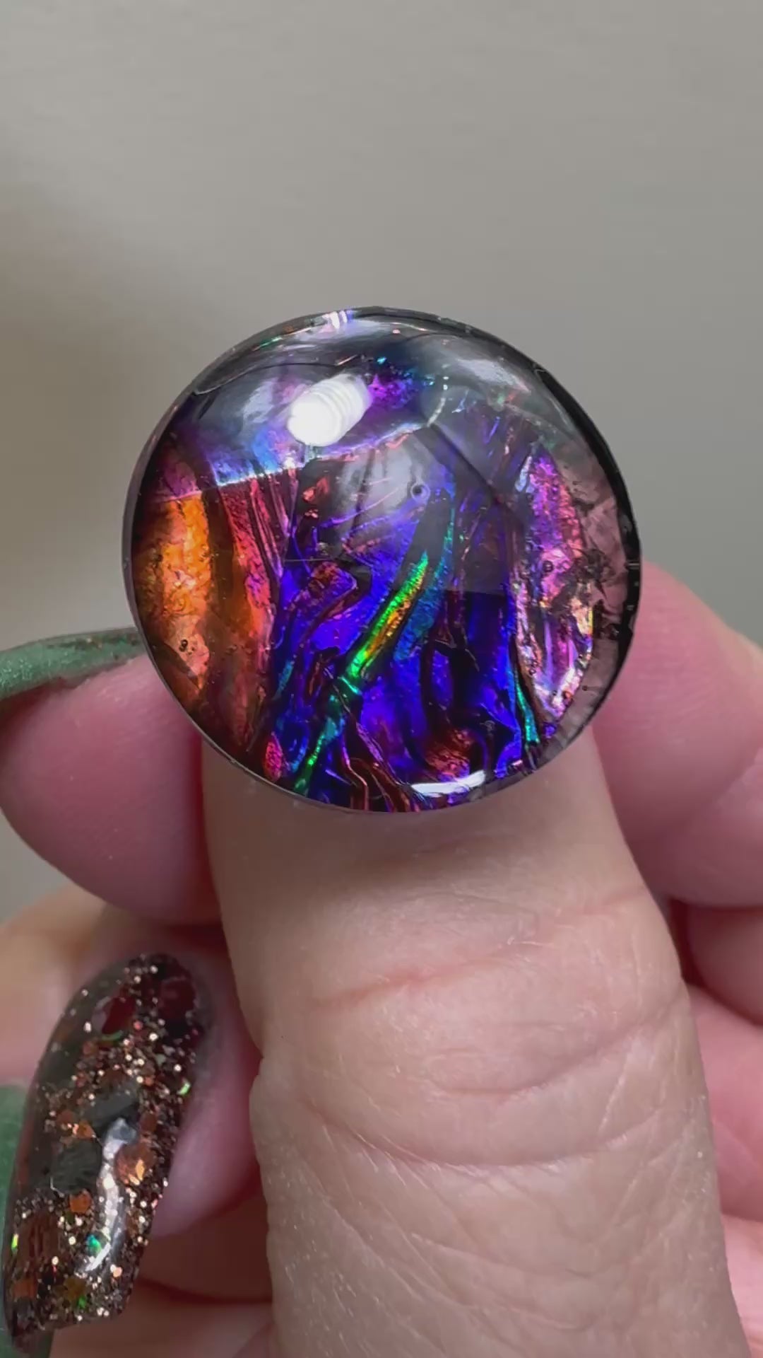 Load video: Handmade Dichroic Resin Statement Rings