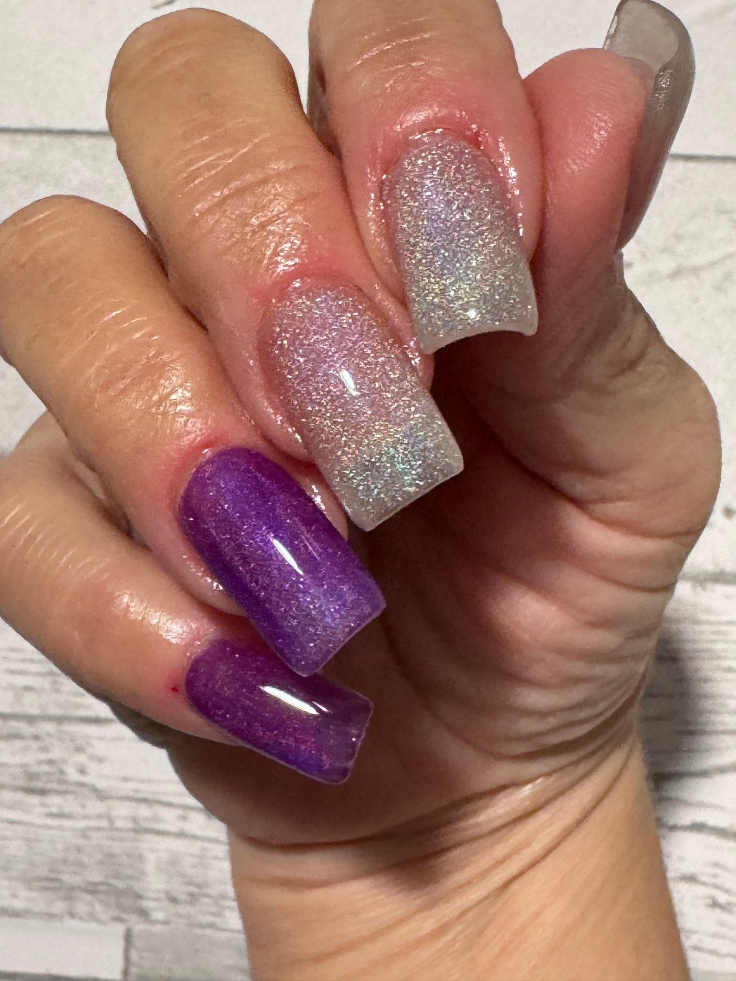 Rainbow Galaxy Holographic Cat Eye Gel Polish - Gel Polish - Double Dipp'd Dip Powder