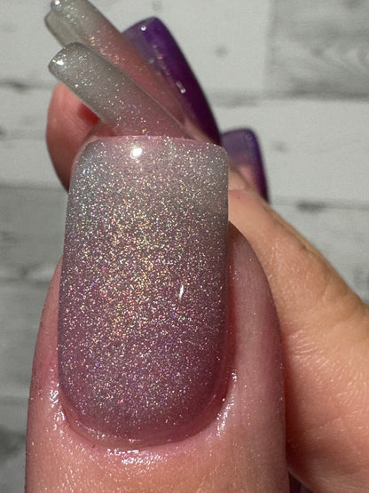 Rainbow Galaxy Holographic Cat Eye Gel Polish - Gel Polish - Double Dipp'd Dip Powder