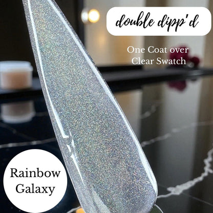 Rainbow Galaxy Holographic Cat Eye Gel Polish - Gel Polish - Double Dipp'd Dip Powder