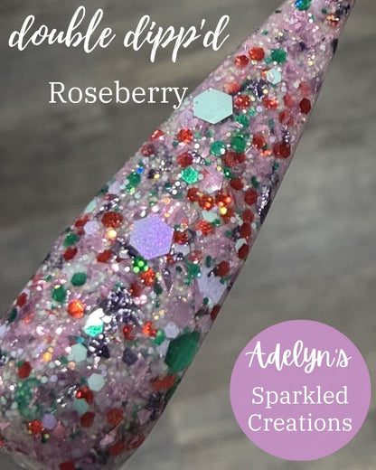 Roseberry Dip Powder - Adelyn's Sparkled Creations - Double Dipp'd Dip Powder