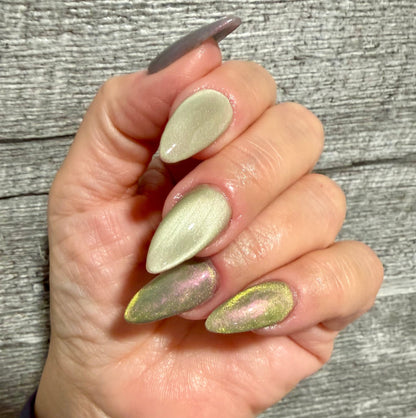 Soft Sage Cat Eye Gel Polish - Gel Polish - Double Dipp'd Dip Powder